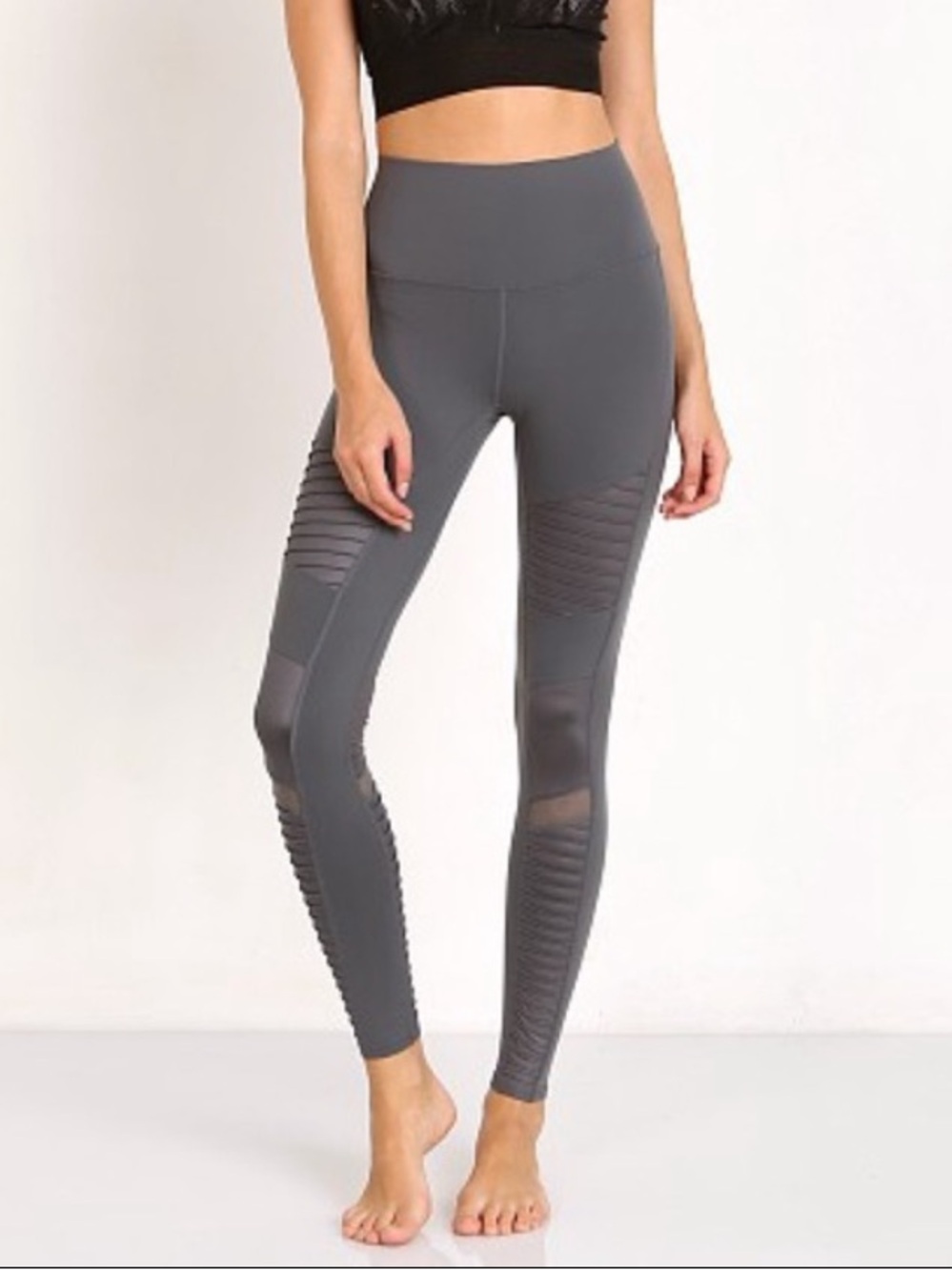 ALO Athena Moto Yoga Leggings Gray Size Small